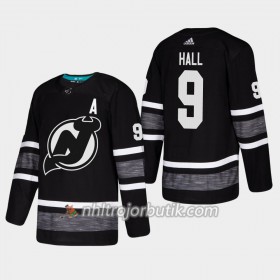 Män Ishockey New Jersey Devils tröja Taylor Hall 9 Svart 2019 All-Star Adidas Authentic